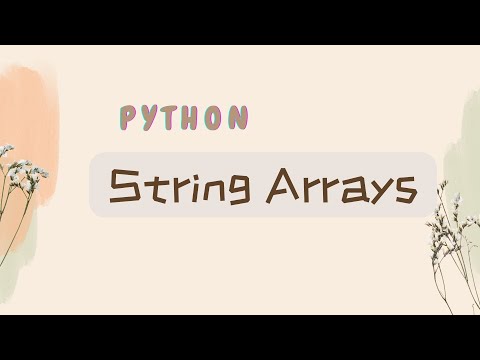 String Arrays in Python | Python for Beginners