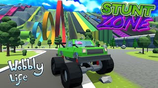 Crazy Stunt Mania in Wobbly Life: Monster Trucks Conquer the Insane Stunt Zone!