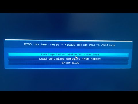 Bios has been reset - please decide how to continue