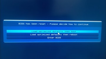 Bios has been reset - please decide how to continue