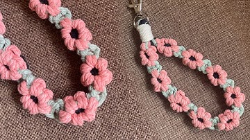 DIY Macrame Flower Wristlet Keychain Tutorial