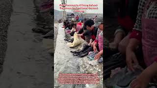 Rural Community Utilizing Natural Waterways for Traditional Garment Cleaning