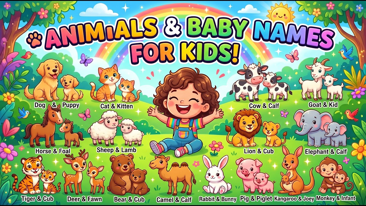 Animals and their Baby Name for kids | Kids Learning - AF - YouTube