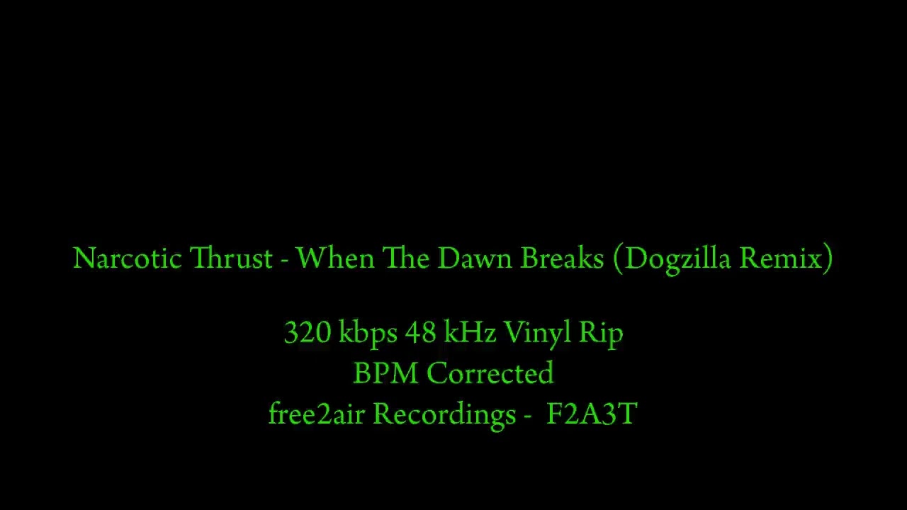 Narcotic Thrust - When The Dawn Breaks (Dogzilla Remix) 320kbps Vinyl Rip