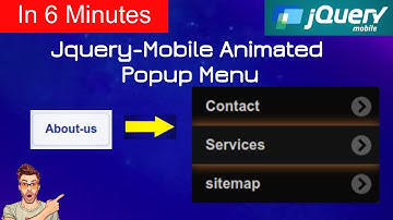 coding jquery mobile popup menu | animated popup menu | jquery mobile