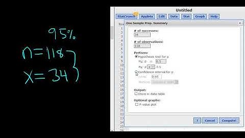#25. Construct a Confidence Interval for a Percentage with StatCrunch