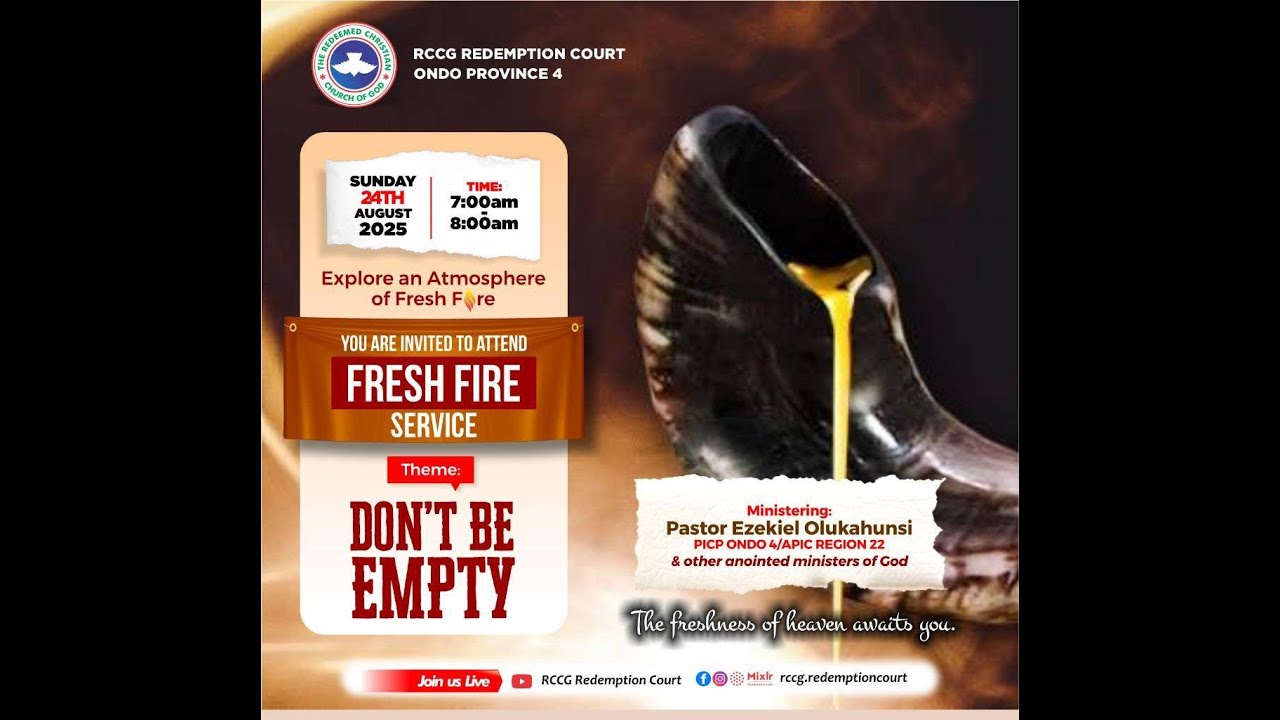 FRESH FIRE SERVICE || DON'T BE EMPTY || SUNDAY (24/08/2025) - YouTube