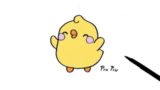 How to Draw Piu Piu from Molang I Easy Drawing Step by Step screenshot 2