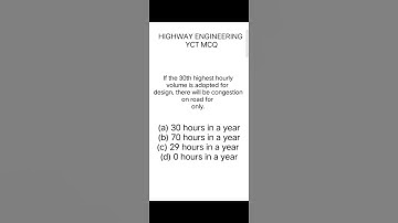 MCQ 10 YCT Highway engineering #highway
