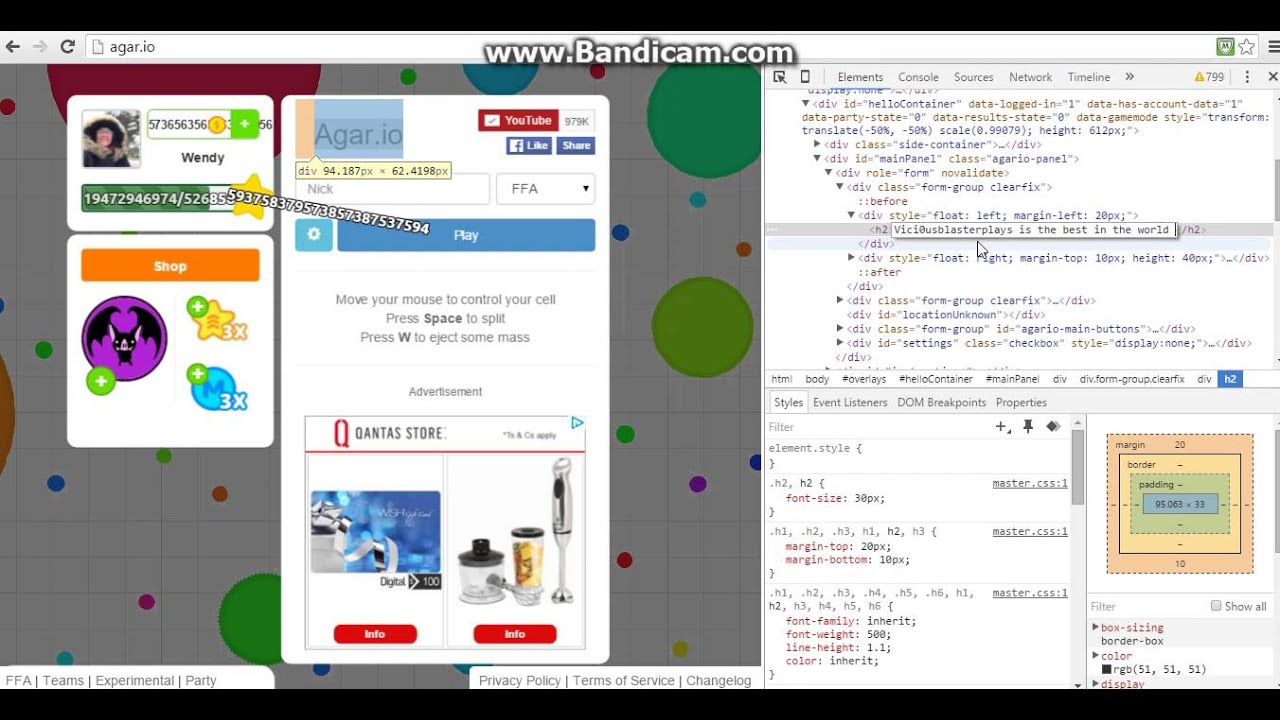 Agar.io Cheat UNLIMITED COINS AND ADD YOUR LEVELS!!!!!!! share it with your friends