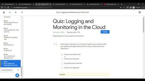 Quiz-8: Logging and Monitoring in the Cloud || Google Cloud Fundamentals