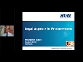 Webinar on Legal Aspects in Procurement
