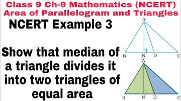 ch-9 NCERT Example 3 class 9 || Area of parallelogram and triangle || NCERT Mathematics
