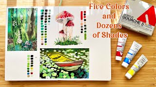 Five Colors and Dozens of Shades + Holbein Acrylic Gouache Unboxing