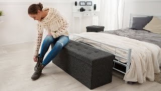 Tectake - Folding Seat Bench Foldbar Taburet Pouf Pieghevole Plooibare Zitkist