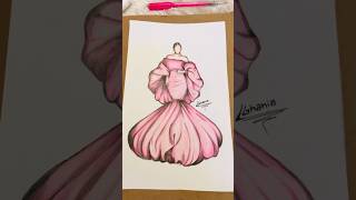 رسم فستان سهرة فخم ##رسم_ازياء #رسم_سهل #fashion_drawing #draw #eveningdress #رسم