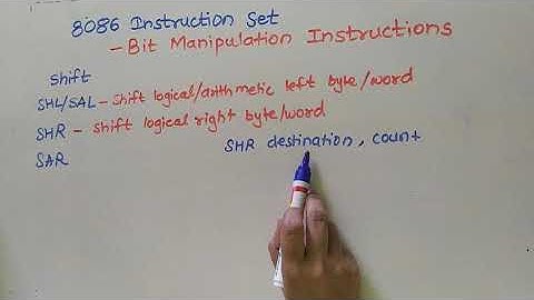 Module3_Session7_8086 Instruction Set | Bit Manipulation Instructions