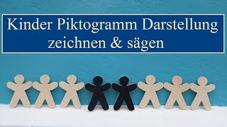 Kinder Piktogramm Darstellung, zeichnen &amp; sägen