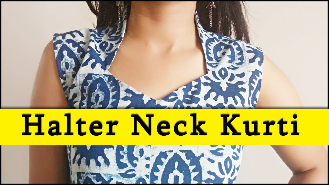 Scuba Blue Kantha Halter Neck Dress Online in USA | Easy Returns -  Fledgling Wings