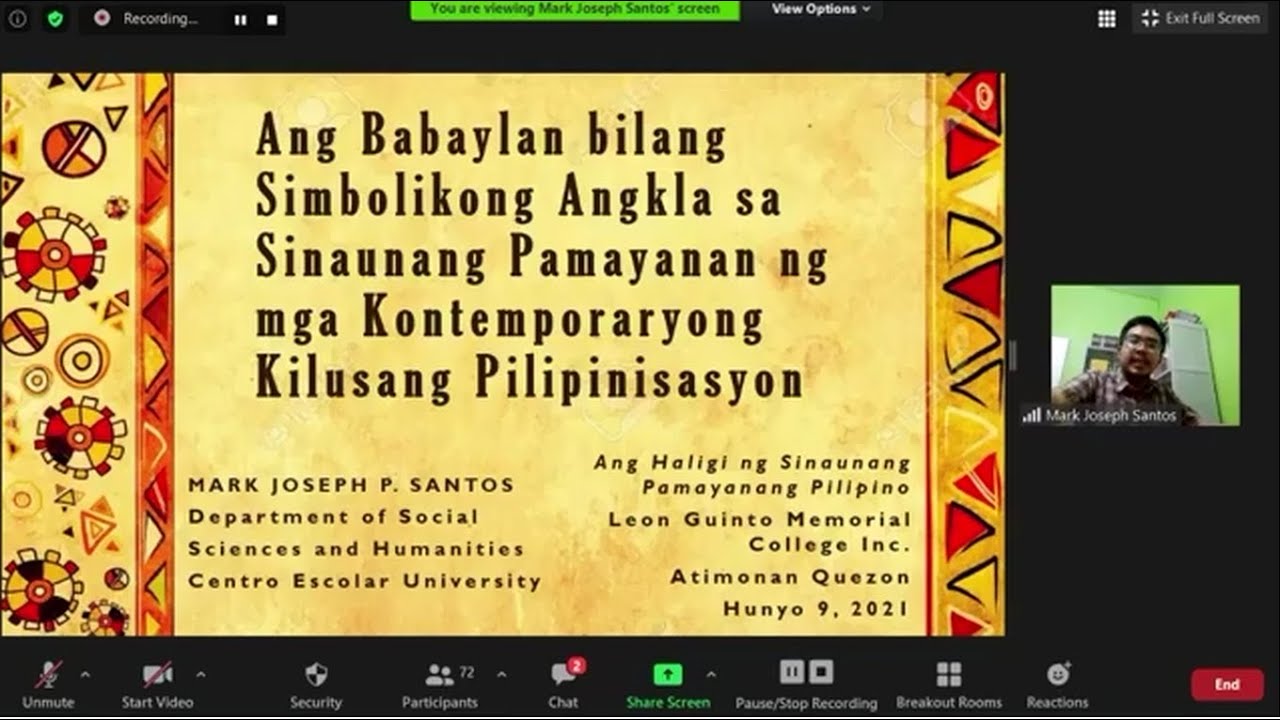 Ang Babaylan bilang Simbolikong Angkla ng mga Kontemporaryong Kilusang