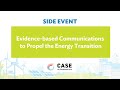 Side Event: Evidence-based Communications to Propel the Energy Transition
