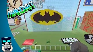 Como hacer el logo de batman pixel art en minecraft