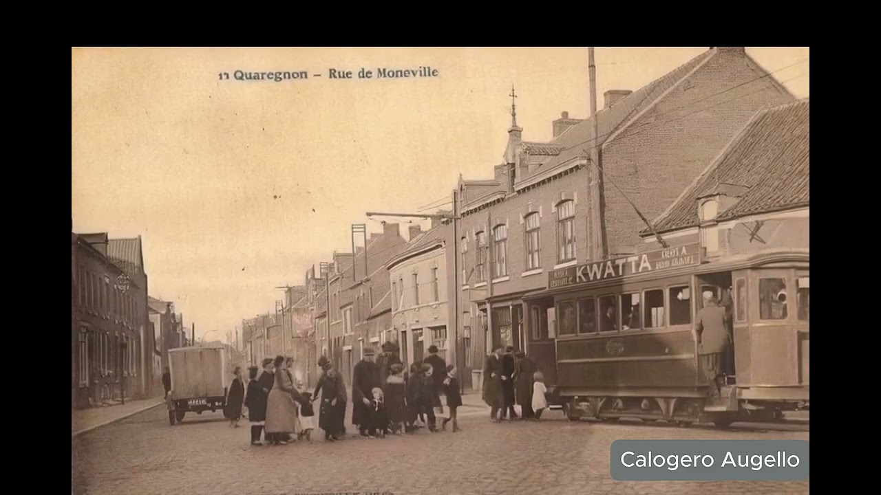 Petite vidéo avec des anciennes cartes postales Quaregnon. Créer avec un générateur de vidéos IA