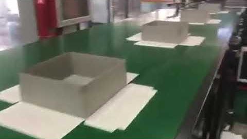 Rigid box making line: corner pasting machine, gluing machine, positioning machine&wrapping machine