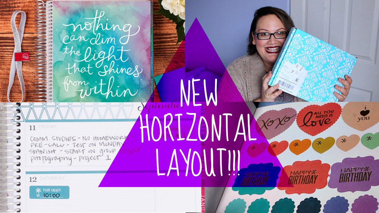 2016 Erin Condren Life Planner Review - NEW HORIZONTAL LAYOUT, UNBOXING ...