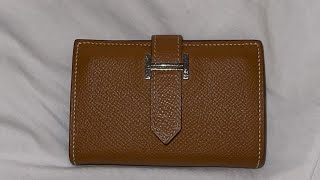 Hermès Mini Bearn Wallet Review Gold/PHW