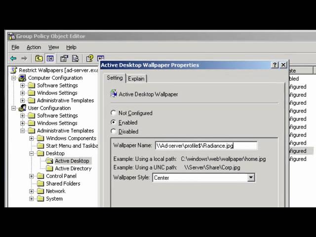 Deploy Desktop Background Wallpaper using Group Policy - YouTube