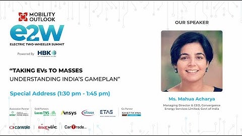Mobility Outlook  | Special Address: Mahua Acharya, Managing Director & CEO, CESL, Govt of India.