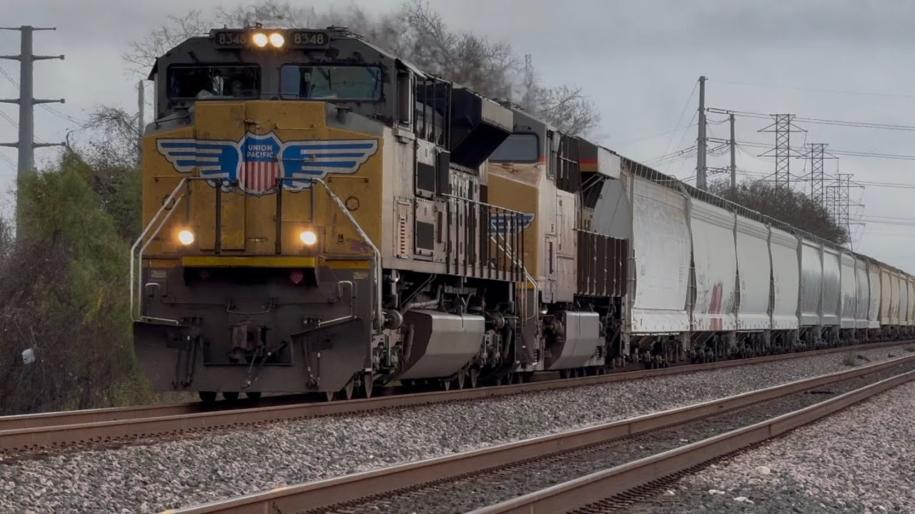 UP 8348 mega manifest westbound | Rosenberg, TX | Third street |