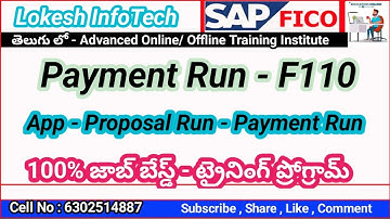 Payment RUN - F110 Complete Running in SAP FICO - Automatic Payment Run in SAP FICO IN TELUGU