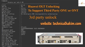 Huawei OLT Unlock to Support third party ONT MA5608t | Technical Hakim#olt #huaweiolt #oltunlock