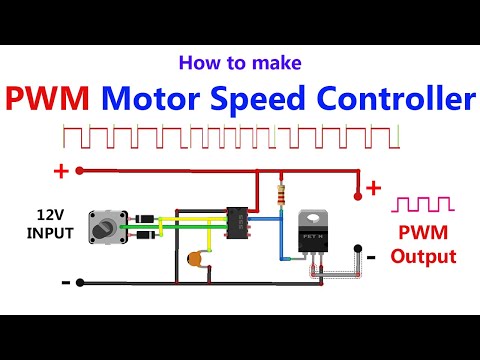 How to make Pulse Width Modulation (PWM) Motor Speed Controller using NE555 & IRFZ44N