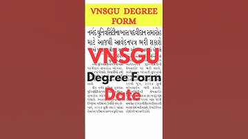 Vnsgu University Degree Form  | Vnsgu University Degree Form 2023 #vnsgu #degree #shorts #ytshorts