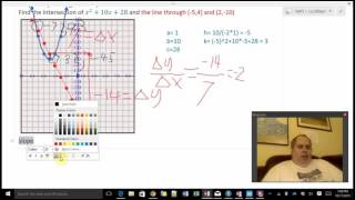 Quadratic Line Intersection for Precalculus