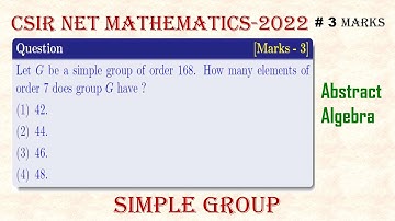 CSIR NET JUNE 2022 | Abstract Algebra;  Part - B | Simple Group #Mathtecz #algebra