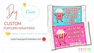 DIY Popcorn Bag Wrapper Custom Party Favors| National Popcorn Day