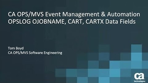 CA OPS/MVS 12.3: OPSLOG OJOBNAME, CART & CARTX Data