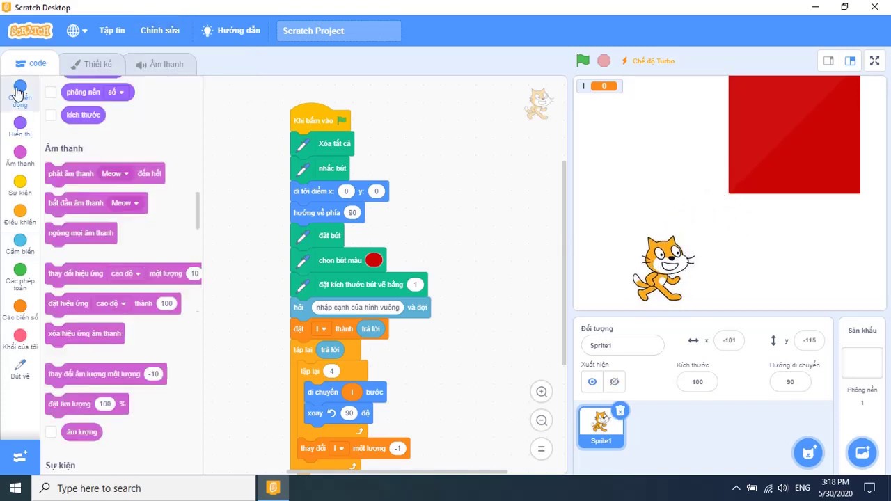 Scratch 30Hướng Dẫn Lập Trình Scratch Cách Vẽ Tam Giác Cân Và Tô Màu Tam  Giác CânVĐD  YouTube