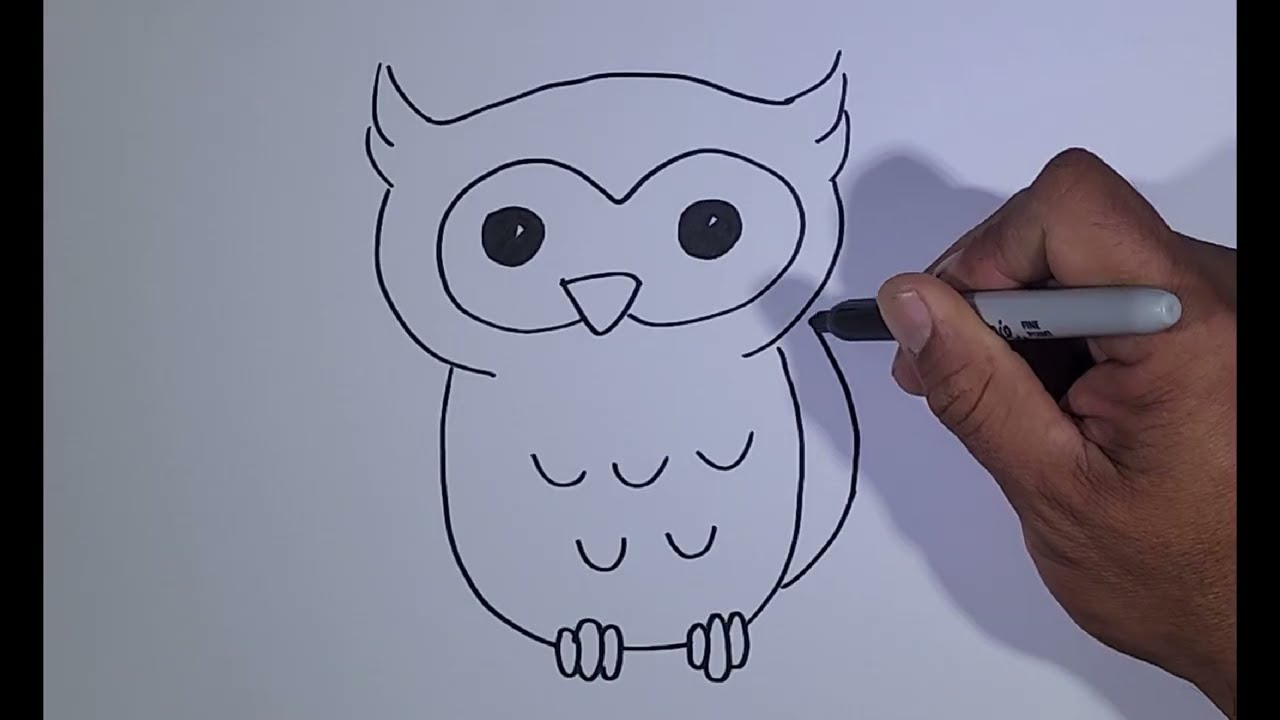 Dibuja Buho Facil y Rapido
