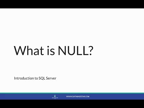 Video: SQL da null hisoblanadimi?