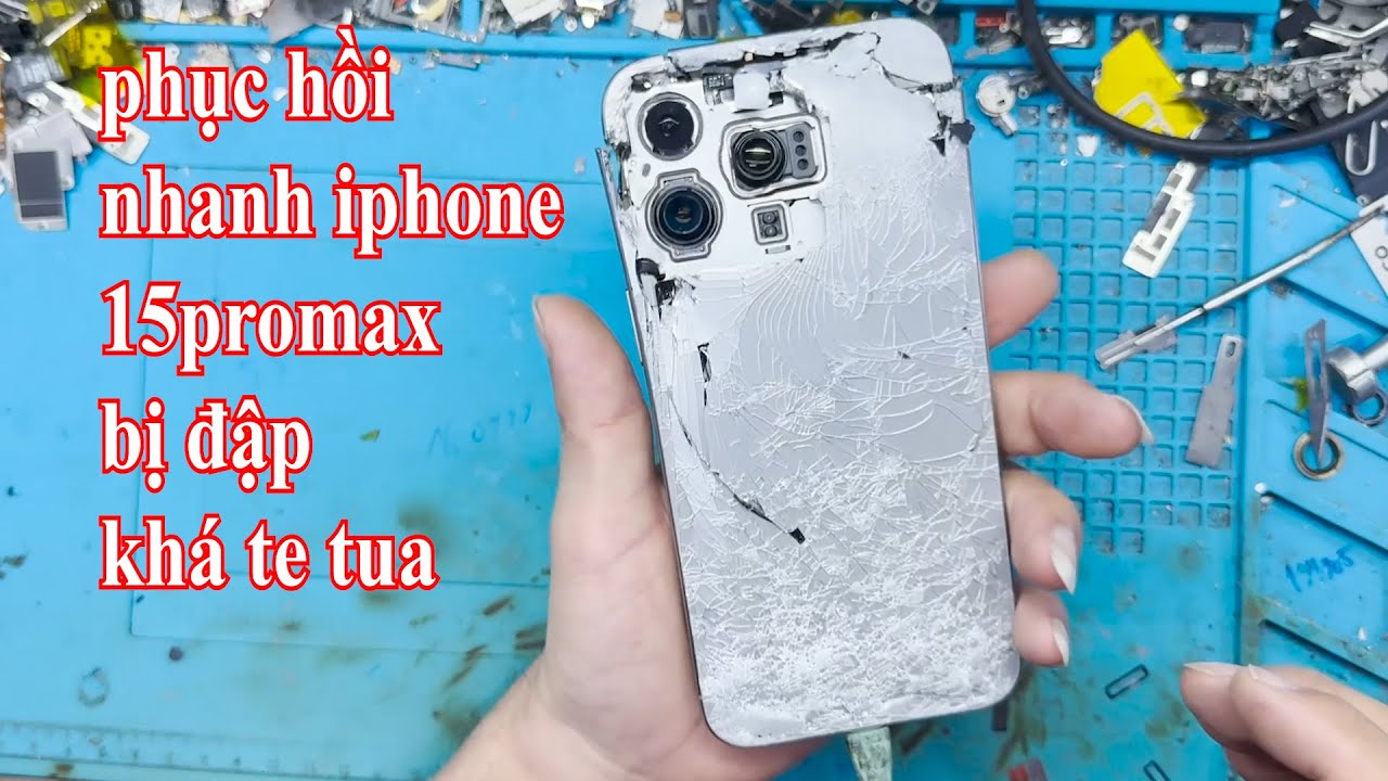 Phục hồi nhanh iphone 15 ProMax đập / Destroyed Cracked iPhone 15Promax Restoration