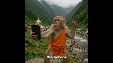 Monkey AI video first  vlog in Kedarnath 😀#vlogsvideo