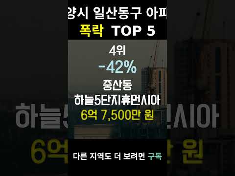 경기 고양시 일산동구 부동산 하락의 시작? top5