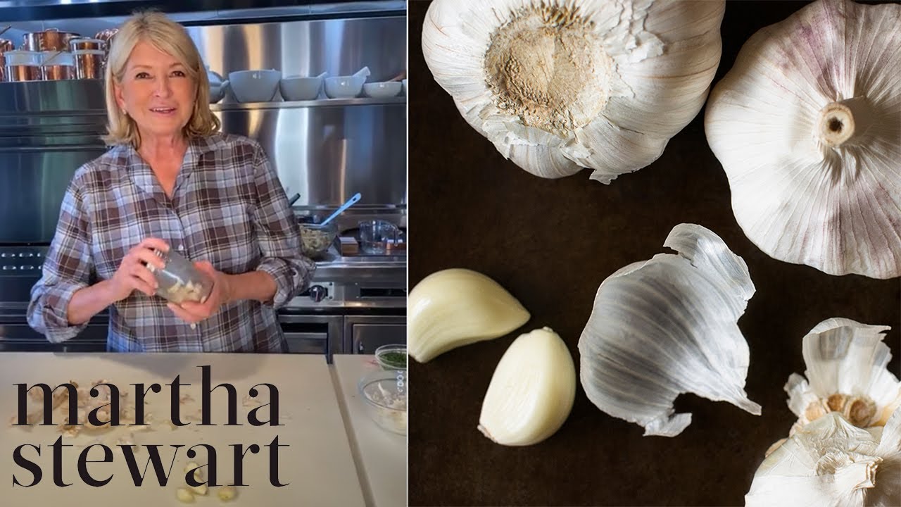 Martha Shares Her New and Improved Method for Peeling Garlic Cooking