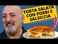 Torta salata con porri e salsiccia - un rustico davvero goloso!