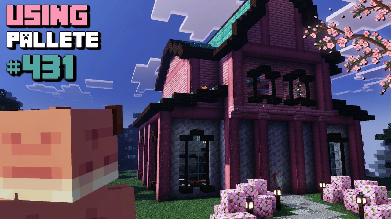 Minecraft l How to build a Cherry Wood House l Palette 431 - YouTube